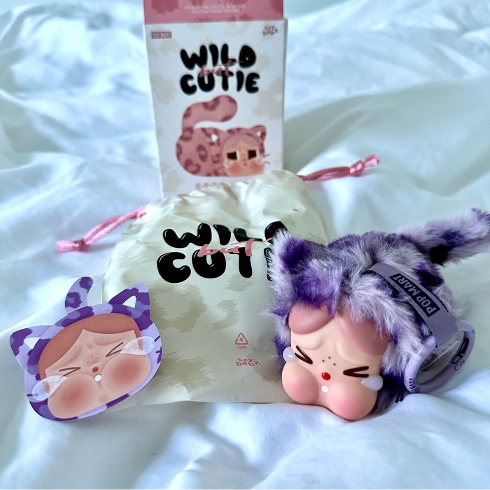 POP MART CRYBABY Wild But Cutie Series Plushie Keychain Neon Cutie (Brand New)